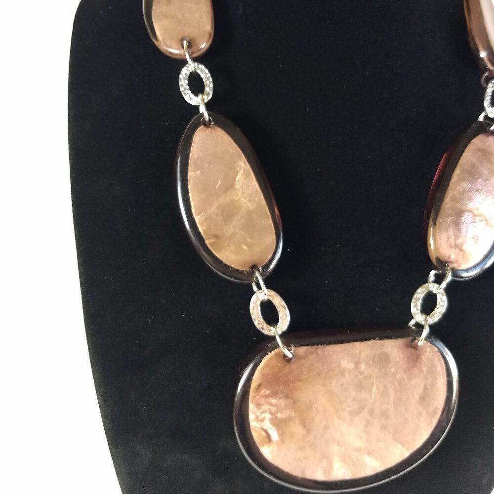 Large Rounded Jointed Statement Flat Bead Silver … - image 7